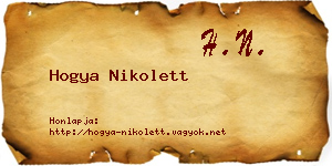 Hogya Nikolett névjegykártya